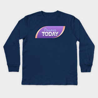 Parks and Recreation - Pawnee Today Logo Kids Long Sleeve T-Shirt